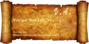 Varga Adrián névjegykártya
